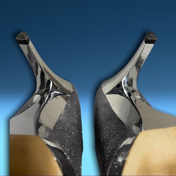 Enzo Angiolini Eakylin Sparkling Metallic Silver Platform Heels Size 6.5 - Picture 9 of 16